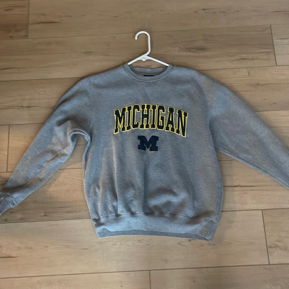 Grey (medium) mens crew neck michigan